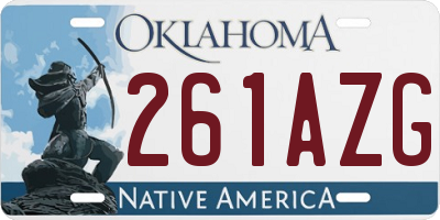 OK license plate 261AZG