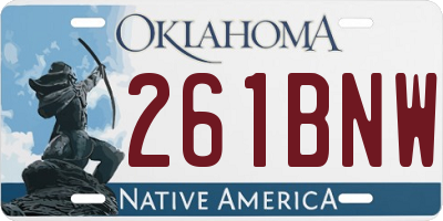 OK license plate 261BNW