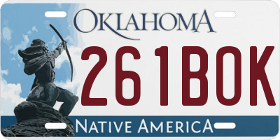 OK license plate 261BOK