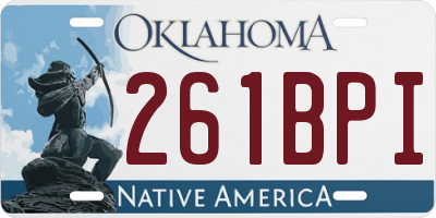 OK license plate 261BPI
