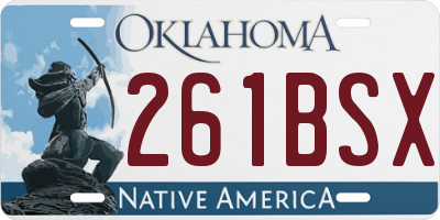 OK license plate 261BSX