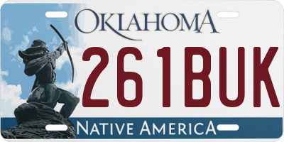 OK license plate 261BUK