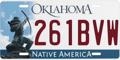 OK license plate 261BVW