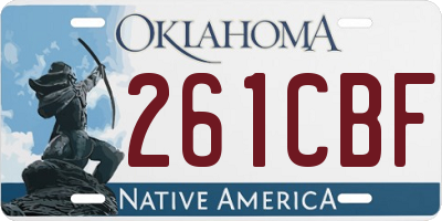 OK license plate 261CBF