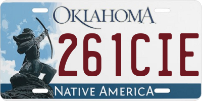 OK license plate 261CIE