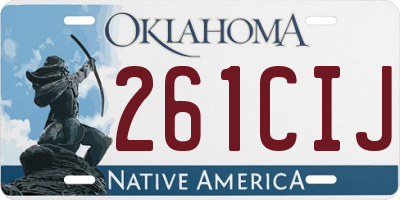 OK license plate 261CIJ