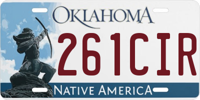 OK license plate 261CIR