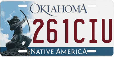 OK license plate 261CIU