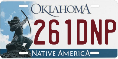 OK license plate 261DNP