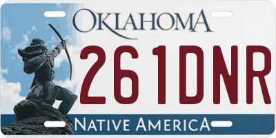 OK license plate 261DNR