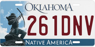 OK license plate 261DNV