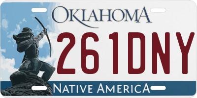 OK license plate 261DNY
