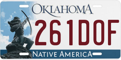 OK license plate 261DOF