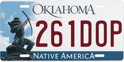OK license plate 261DOP