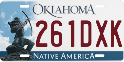 OK license plate 261DXK