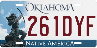 OK license plate 261DYF