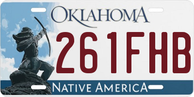 OK license plate 261FHB