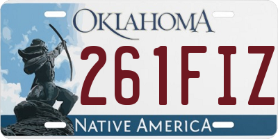 OK license plate 261FIZ
