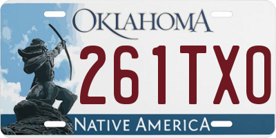 OK license plate 261TXO