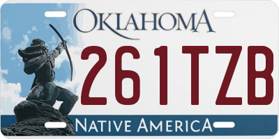 OK license plate 261TZB