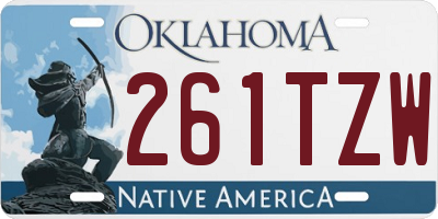 OK license plate 261TZW