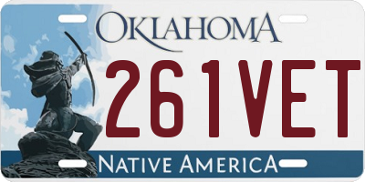 OK license plate 261VET