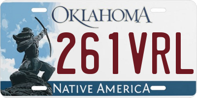 OK license plate 261VRL