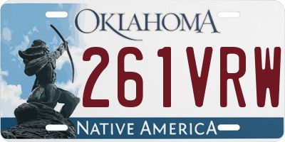 OK license plate 261VRW