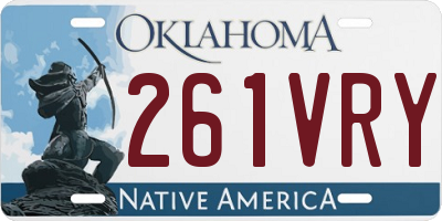 OK license plate 261VRY