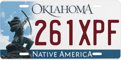 OK license plate 261XPF