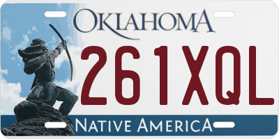 OK license plate 261XQL
