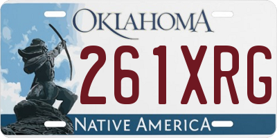 OK license plate 261XRG