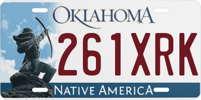 OK license plate 261XRK