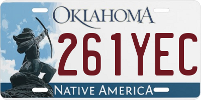 OK license plate 261YEC
