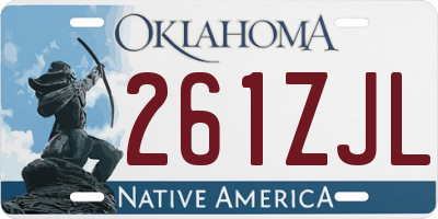 OK license plate 261ZJL