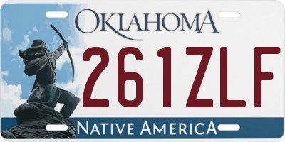 OK license plate 261ZLF
