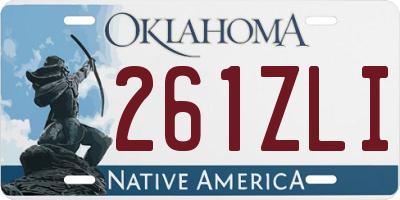 OK license plate 261ZLI