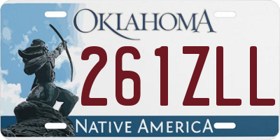 OK license plate 261ZLL
