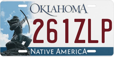 OK license plate 261ZLP