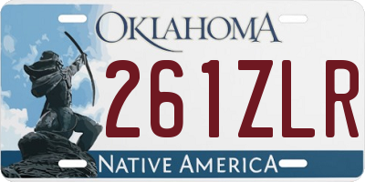 OK license plate 261ZLR