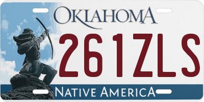 OK license plate 261ZLS