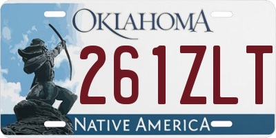 OK license plate 261ZLT