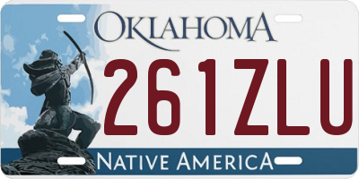 OK license plate 261ZLU