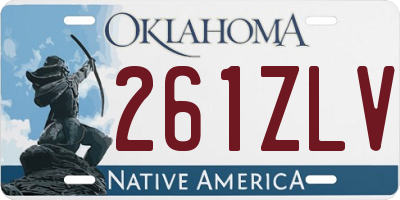 OK license plate 261ZLV