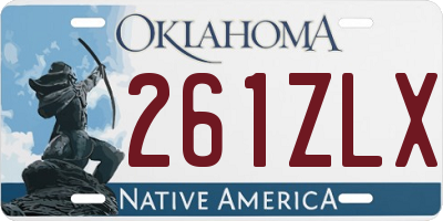 OK license plate 261ZLX