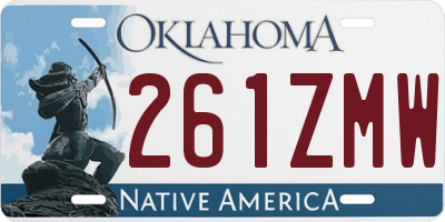 OK license plate 261ZMW