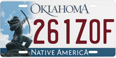 OK license plate 261ZOF