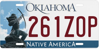 OK license plate 261ZOP