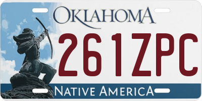 OK license plate 261ZPC