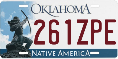 OK license plate 261ZPE
